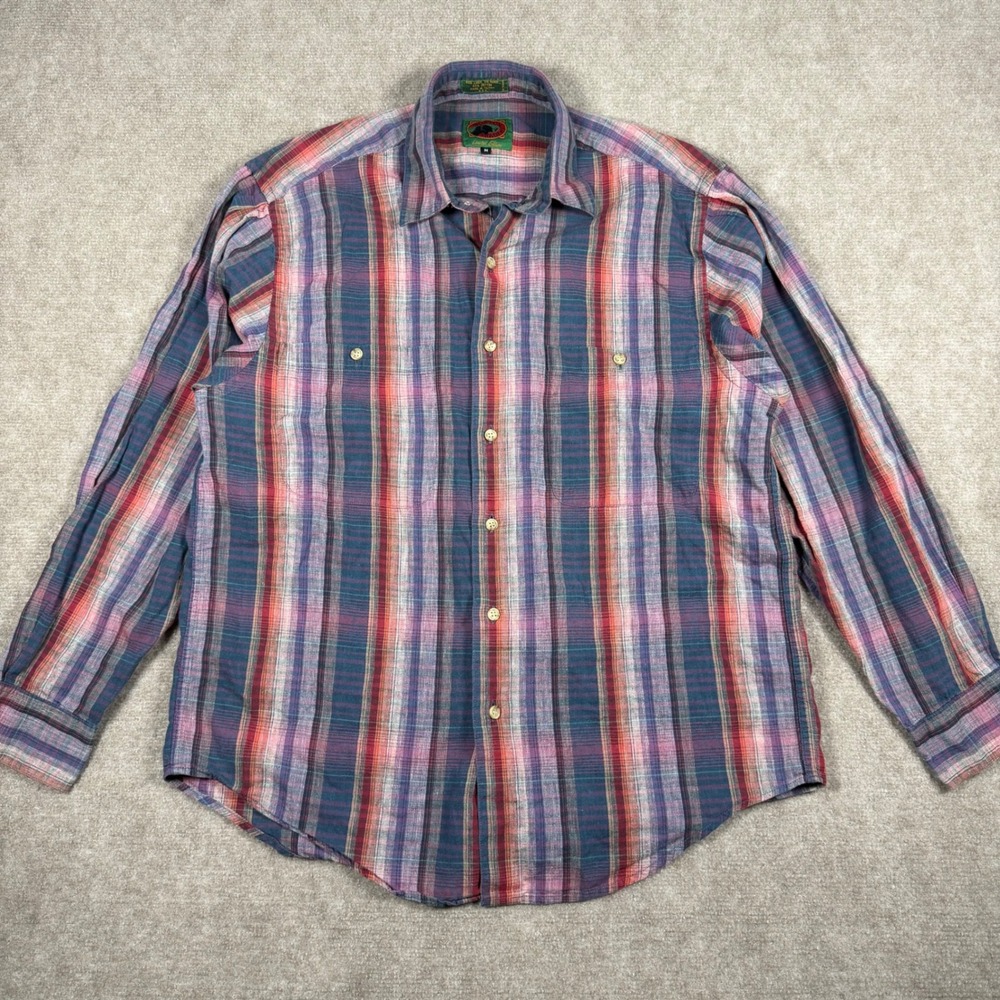 Boston Traders Mens M Linen Blend Long Sleeve Button Up Shirt Limited Edition